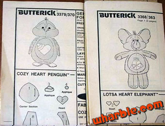 Butterick Care Bear Cousins Patterns
