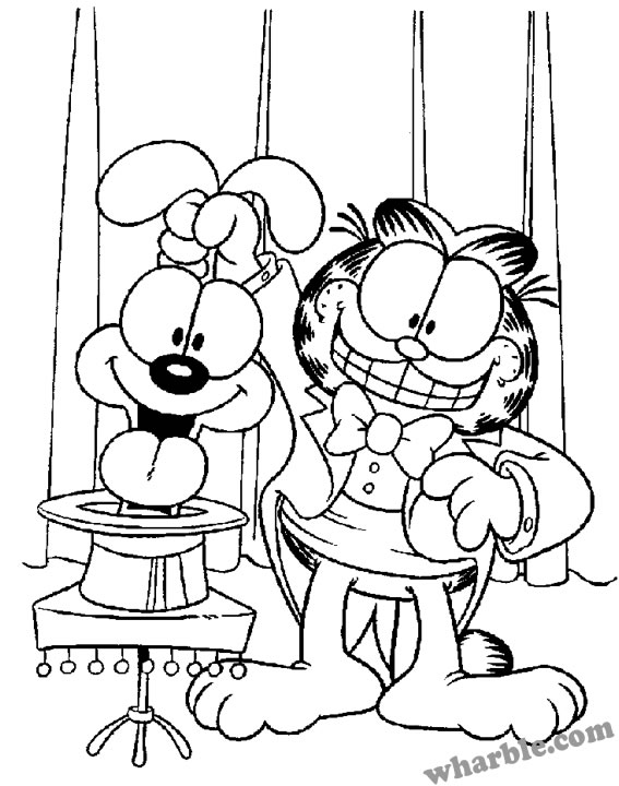 Odie & Garfield Coloring Page