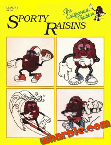 California Raisins Cross Stitch Book