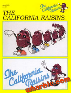 California Raisins Cross Stitch Book